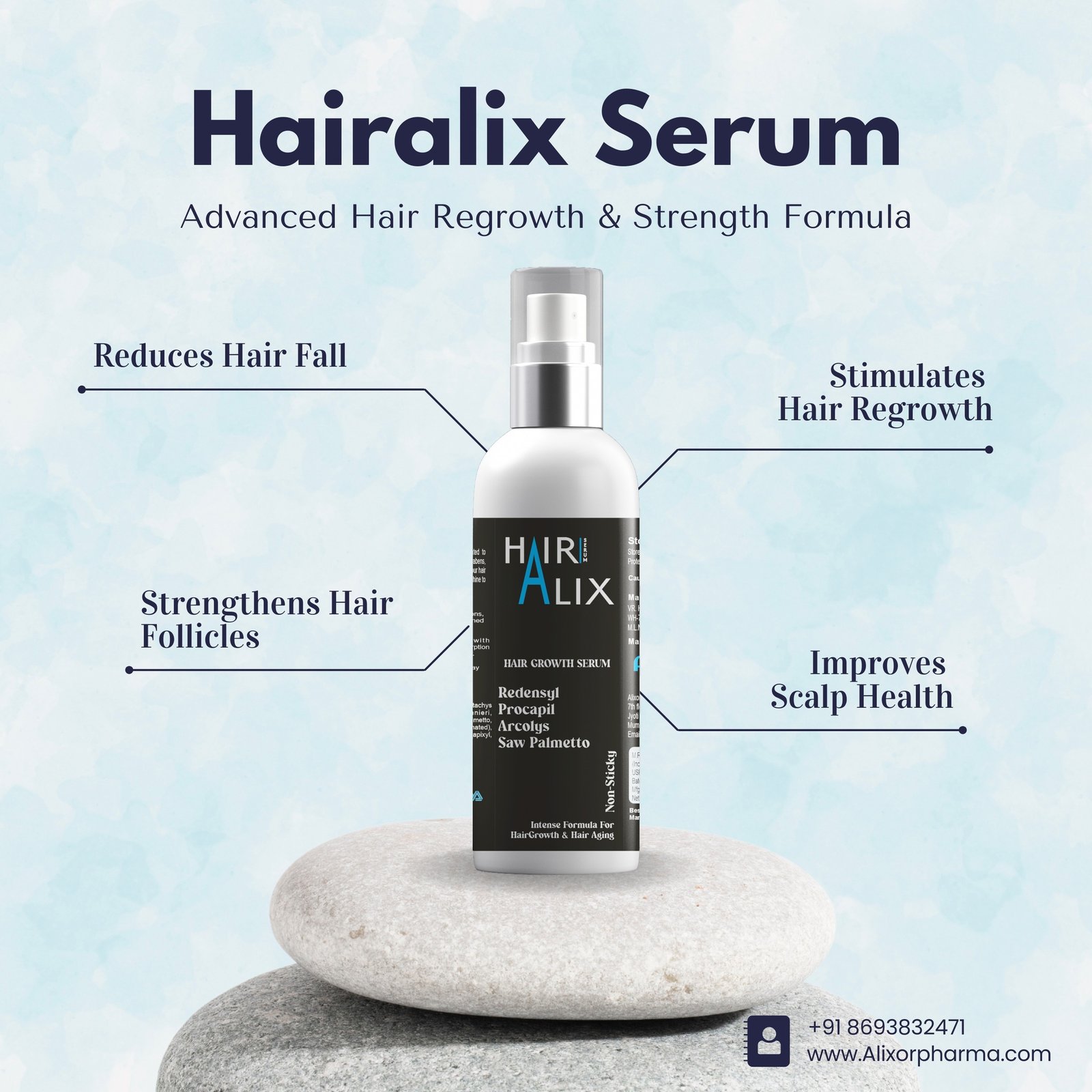 πββοΈ Stronger Roots, Healthier Hair, Confident You! πββοΈ
Say goodbye to hair fall & hello to regrowth with Hairalix Serum πΏβ¨β
 Reduces Hair Fall
β
 Strengthens Hair Follicles
β
 Stimulates Hair Regrowth
β
 Improves Scalp HealthNon-sticky | Advanced Formula | Visible Results ππ +91 8693832471
π www.alixorpharma.com#hairalix  #hairgrowthserum  #strongerhair  #healthyscalp  #HairRegrowth  #alixorpharma